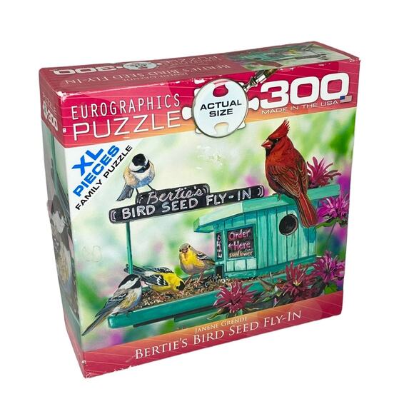 Berties Bird Seed Fly In Eurographics Family PUZZLE 300 XL Pieces Made In USA - Picture 1 of 5